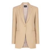 Tie-Dyed Linnen Blend Blazer Dondup , Beige , Dames