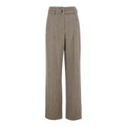 Lichtbruine hoge taille wollen broek Brunello Cucinelli , Brown , Dame...