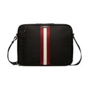 Zwarte Crossbody Tas met Voorvak Bally , Black , Heren