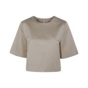 Beige Ronde Hals Korte Mouw Top By Herenne Birger , Beige , Dames