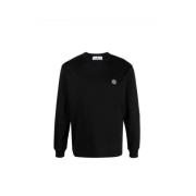 Zwarte Katoenen Longsleeve T-Shirt Stone Island , Black , Heren