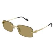 Gouden Randloze Zonnebril Ct0271S Stijl Cartier , Yellow , Unisex