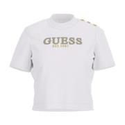 Witte dames T-shirt Guess , White , Dames