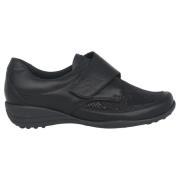 Wijde pasvorm Velcro schoen - Zwart Waldläufer , Black , Dames