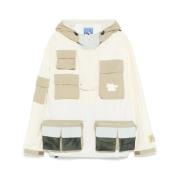 Beige Hooded Buitenkleding met Trekkoorden KidSuper Studios , Beige , ...