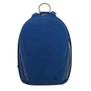 Pre-owned Leather backpacks Louis Vuitton Vintage , Blue , Dames