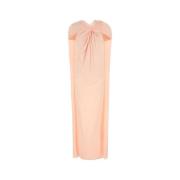 Pastelroze Crepe Lange Jurk Jil Sander , Pink , Dames