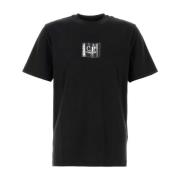 Zwart Katoenen T-Shirt C.p. Company , Black , Heren