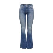 Blauwe Bell Bottom Jeans met rits Only , Blue , Dames