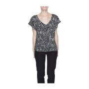 Monochrome Viscose V-hals Top Jacqueline de Yong , Multicolor , Dames