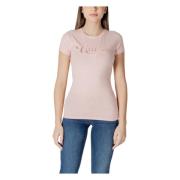 Roze Korte Mouw T-shirt voor Vrouwen Guess , Pink , Dames