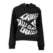 Zwarte hoodie met logoprint Cavalli Class , Black , Dames