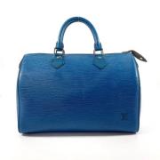 Pre-owned Leather handbags Louis Vuitton Vintage , Blue , Dames