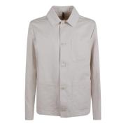 Beige Linnen Katoenen Knoopshirt Incotex , Beige , Heren