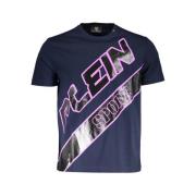 Blauw Katoenen Heren T-shirt Dynamische Print Plein Sport , Blue , Her...