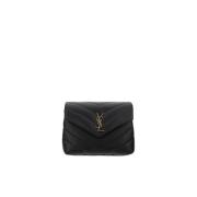 Gewatteerde Kalfsleren Schoudertas Saint Laurent , Black , Dames