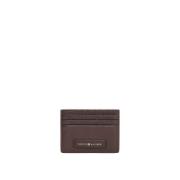 Bruin Leren Portemonnees Tommy Hilfiger , Brown , Heren