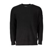 Zwarte Katoenen Crewneck Sweater Calvin Klein , Black , Heren