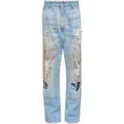 Heldere Blauwe Ripped Jeans MM6 Maison Margiela , Blue , Dames