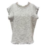 Rhinestone Trim Top Box Cut Essentiel Antwerp , Gray , Dames