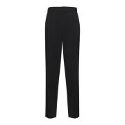 Zwarte wollen broek met voor sluiting Giorgio Armani , Black , Heren