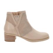 Elegante Leren Enkellaarzen Nerogiardini , Beige , Dames