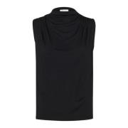 Zwarte Gedrapeerde Top My Essential Wardrobe , Black , Dames