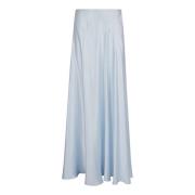 Blauwe Zijden Schuine Rok Ermanno Scervino , Blue , Dames