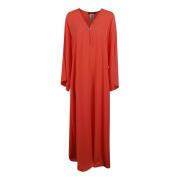 Koraal Kimono Stijl Lange Jurk Max Mara Studio , Red , Dames