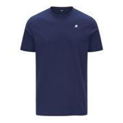 Blauwe Jersey T-shirts en Polo's K-Way , Blue , Heren