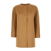 Stijlvolle Faux Fur Shearling Jassen Max Mara Studio , Brown , Dames