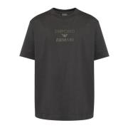 Logo Print Jersey T-shirts en Polos Emporio Armani , Black , Heren