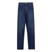 Blauwe Jeans Klassieke Stijl Casual Uitjes Off White , Blue , Heren