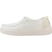 Geweven Espadrille Veterschoenen Hey Dude , White , Dames