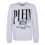 Witte Sweatshirt met Strass Decoraties Philipp Plein , White , Heren