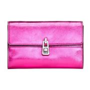 Leren Clutch met Afneembare Kettingriem Coccinelle , Pink , Dames