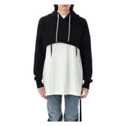 Zwart Cropped Hoodie Topwear Rick Owens , Black , Dames