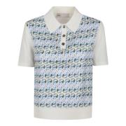 Zijden Blend Polo Wit Tory Burch , Multicolor , Dames