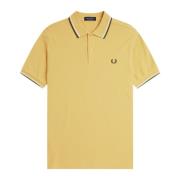 Gele Twin Tipped Polo Shirt Fred Perry , Yellow , Heren