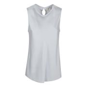 Satijnen Top met Envers Stijl Forte Forte , Blue , Dames