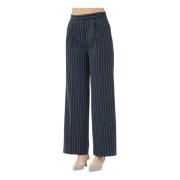 Elegante Blauwe Gestreepte Broek ViCOLO , Blue , Dames