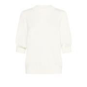 Vrouwelijke Plooi Pullover Trui Krijt Kaffe , White , Dames