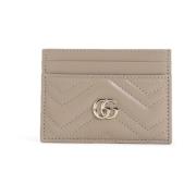 Matelassé Leren Kaarthouder Gucci , Beige , Dames