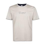 Gedrukt Katoenen Ronde Hals T-shirt Eleventy , Beige , Heren