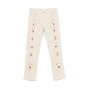 Ecru Geborduurde Voorste Knoop Jeans Isabel Marant , Beige , Heren