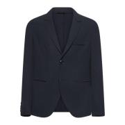 Blauwe Chevron Jacquard Jackets Giorgio Armani , Blue , Heren