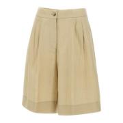 Linnen Damesshorts Touwkleur Kaos , Beige , Dames