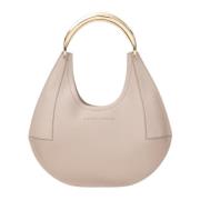 Beige handtas met gouden metalen handvat Elisabetta Franchi , Gray , D...