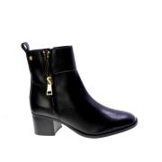 Zwarte leren enkellaarsjes ritssluiting Carmela , Black , Dames