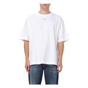 Katoenen Unisex T-shirt Gemaakt in Italië Off White , White , Heren